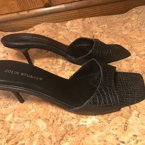 Colin Stuart black kitten heel mules 8.5